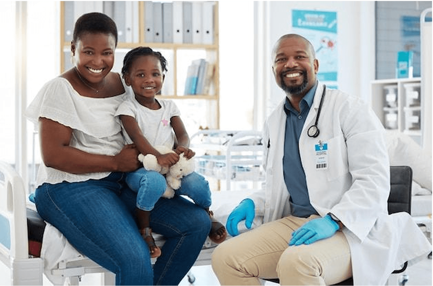 Family with healthcare professional