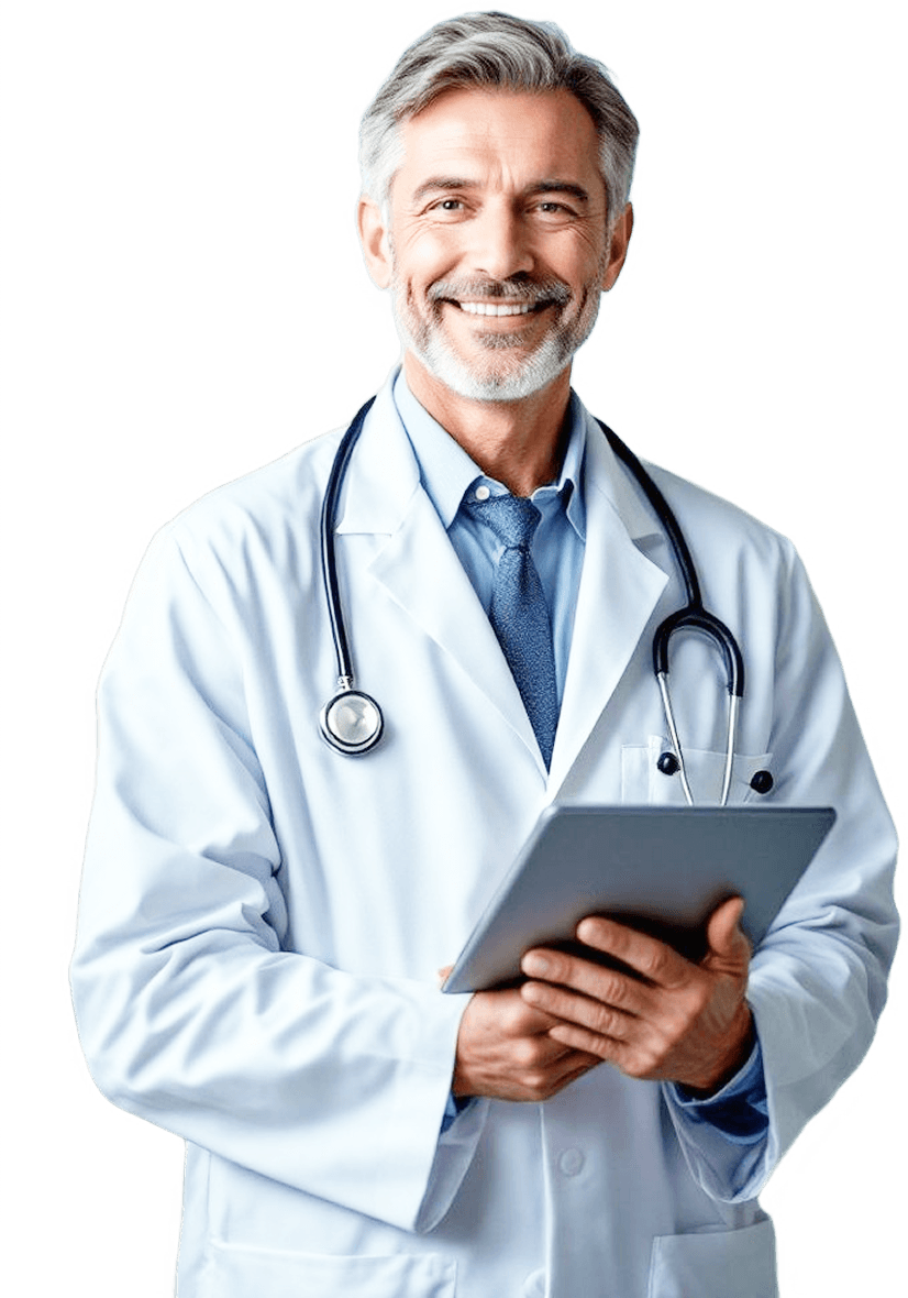 Healthcare specialist with tablet